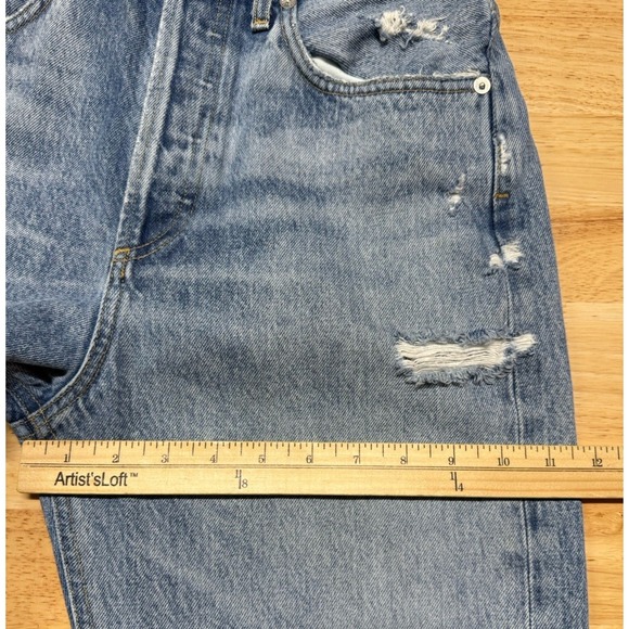 AGOLDE 90's Jean Women's 26x28 High‎ Rise Distressed Ripped Denim Button Fly - Picture 10 of 13
